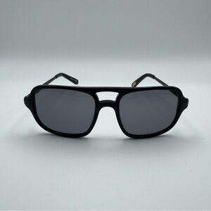 Vintage Mr. Powers Black Wrap Sunglasses Y2K Rectangular Retro Eyewear